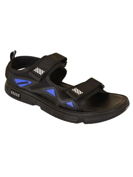 Черни мъжки сандали със синьо