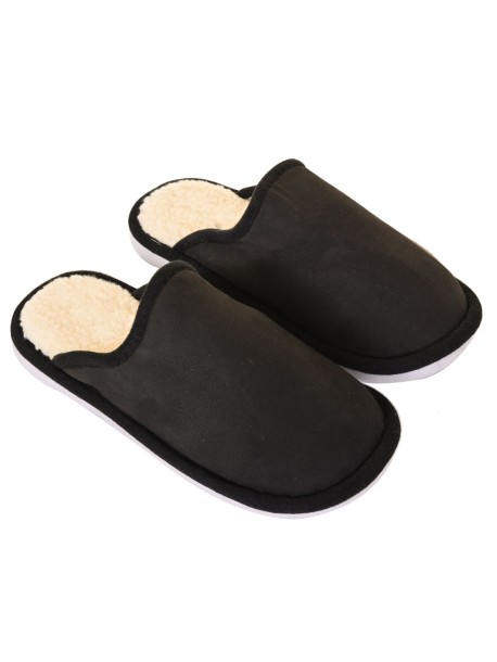 Дебели мъжки пантофи - черни