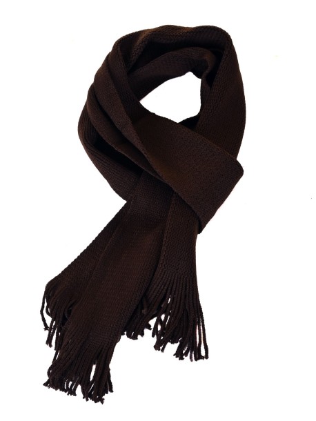 Мъжки зимен шал - тъмно кафяв