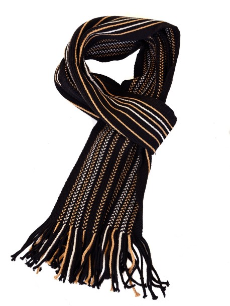 Мъжки зимен шал - кафяво и бежово