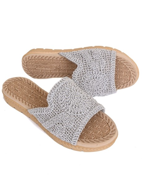 Дантелени чехли - сиви