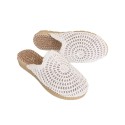 Плетени дамски чехли - бели