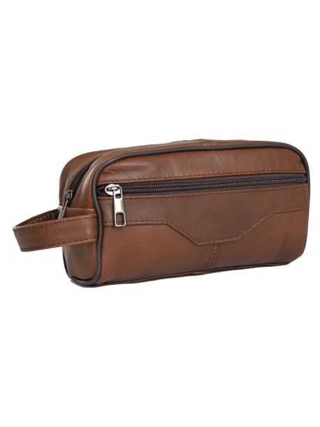 Мъжка чанта клъч - светло кафява