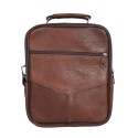 Мъжка чанта от естествена кожа - Кафяв цвят