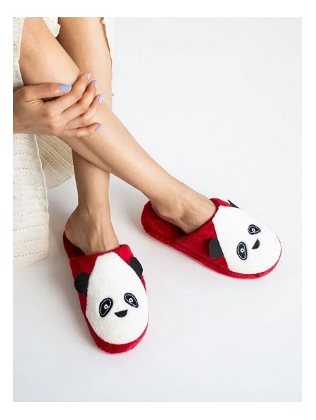 Червени домашни пантофи Панда