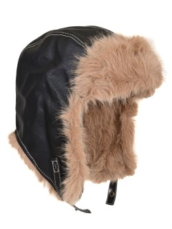 Зимна ушанка в черен цвят