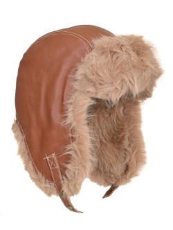 Зимна ушанка в кафяв цвят