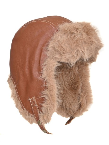 Зимна ушанка в кафяв цвят