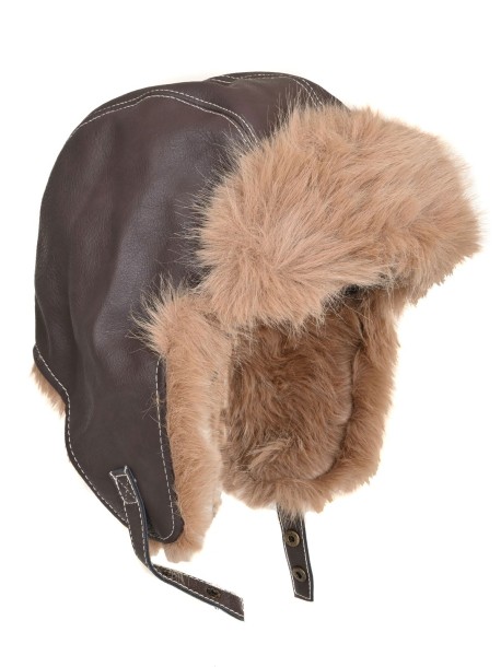 Зимна ушанка в сив цвят