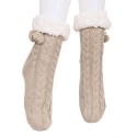 Дебели домашни чорапи в бежов цвят
