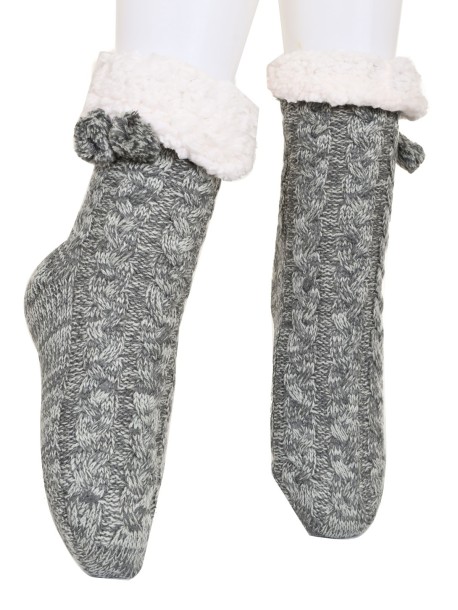 Дебели домашни чорапи в сиво