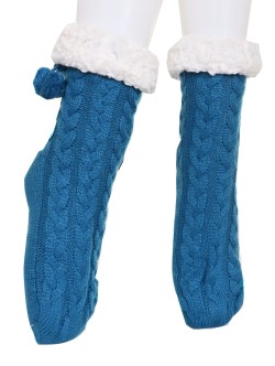 Дебели домашни чорапи в синьо