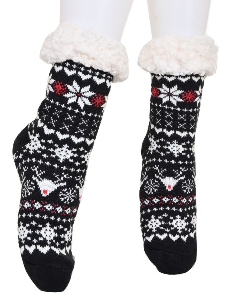 Домашни коледни чорапи в черен цвят