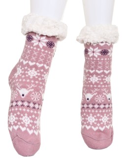 Домашни коледни чорапи в розово