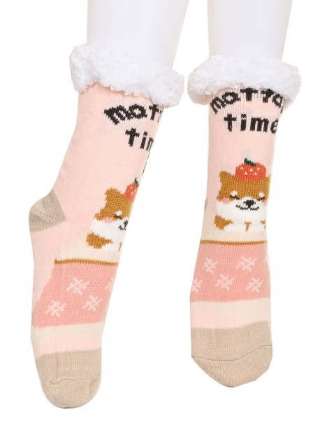 Поларени чорапи в розово