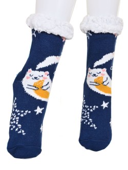 Поларени чорапи в тъмно синьо