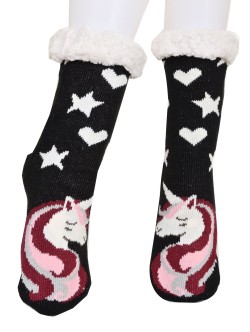 Поларени термо чорапи в черен цвят