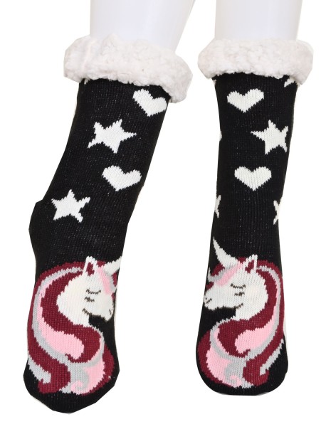 Поларени термо чорапи в черен цвят