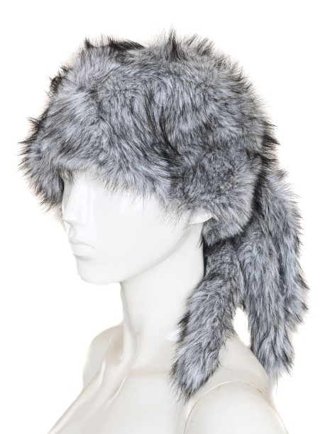 Зимна пухкава шапка в сив цвят