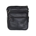 Черна чанта за мъже от естествена кожа