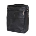 Черна чанта за мъже от естествена кожа