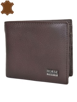 Кафяв мъжки портфейл от естествена кожа