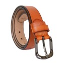 Тънък колан от естествена кожа - Кафяв