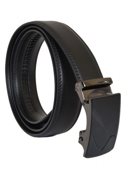 Черен мъжки колан с автоматична плочка