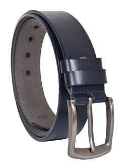 Тъмно син мъжки колан от естествена кожа
