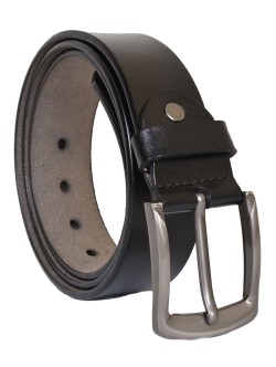 Черен мъжки колан от естествена кожа