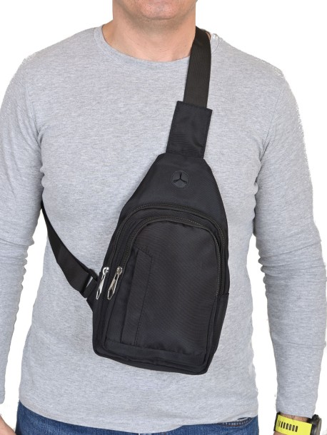 Мъжка чанта през рамо - Черна