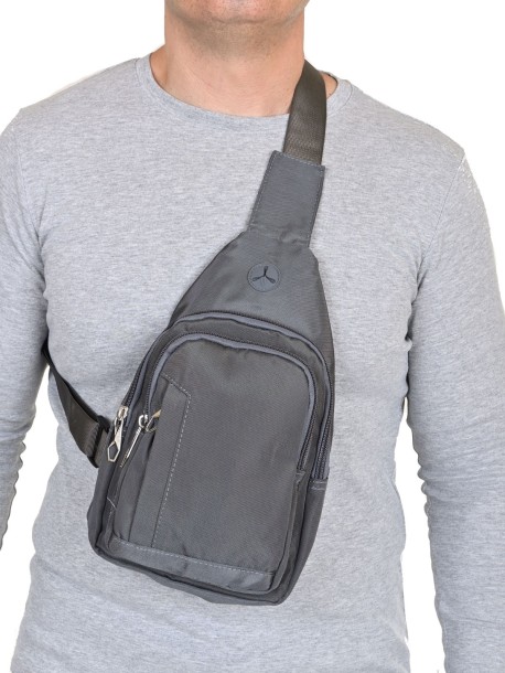 Мъжка чанта през рамо - Сива