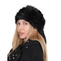 Зимна пухкава шапка в черен цвят