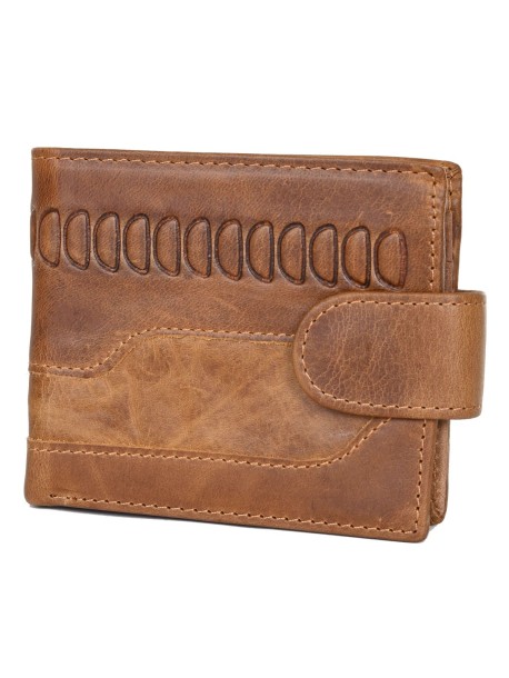 Мъжко портмоне от естесвена кожа в светло кафяво