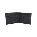 Мъжко портмоне с раздели за карти и монетник - Черно