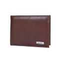 Мъжко портмоне с раздели за карти и монетник - Кафяво