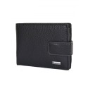 Черен мъжки портфейл от изкуствена кожа с магнитно копче