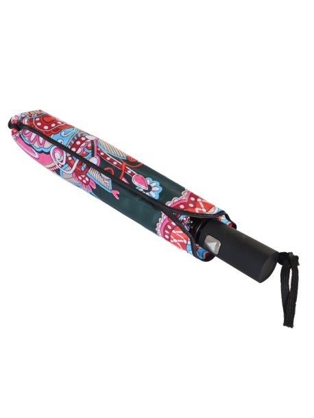 Цветен дамски чадър в зелено