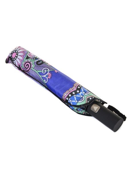 Цветен дамски чадър в синьо