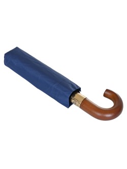 Син чадър с дървена дръжка