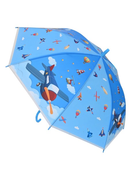 Чадър за момче в син цвят със самолет