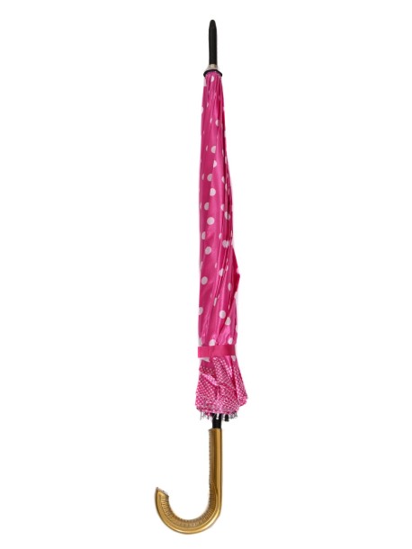 Розов дамски чадър на точки