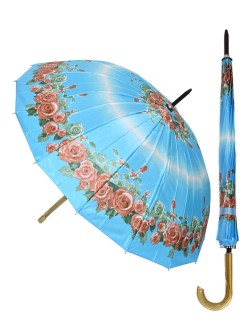 Елегантен дамски чадър с цветя