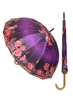 Елегантен дамски чадър в лилаво