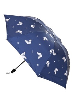 Син чадър с пеперуди