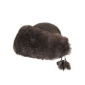 Дамски калпак от лисица в кафяв цвят