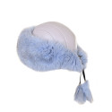 Дамски калпак от лисица в син цвят