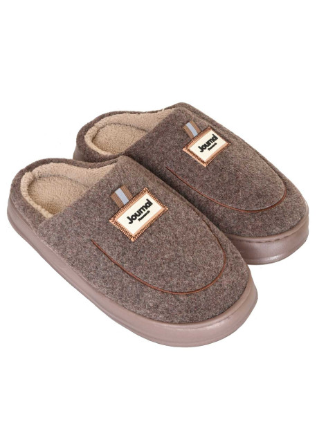 Голям размер мъжки пантофи в кафяво | Vodo.bg