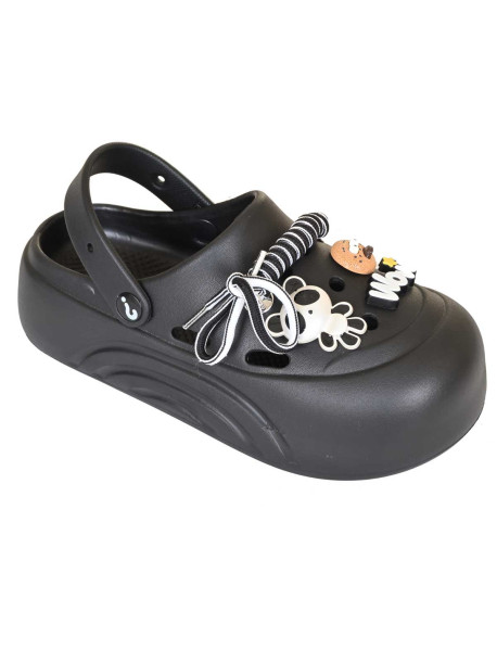 Дамски гумени чехли в черен цвят | Vodo.bg