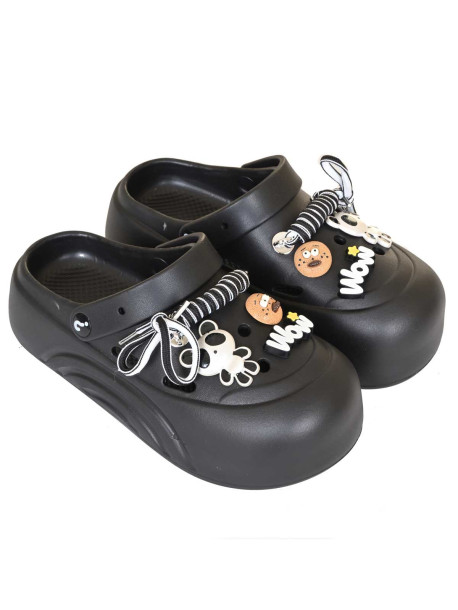 Дамски гумени чехли в черен цвят | Vodo.bg